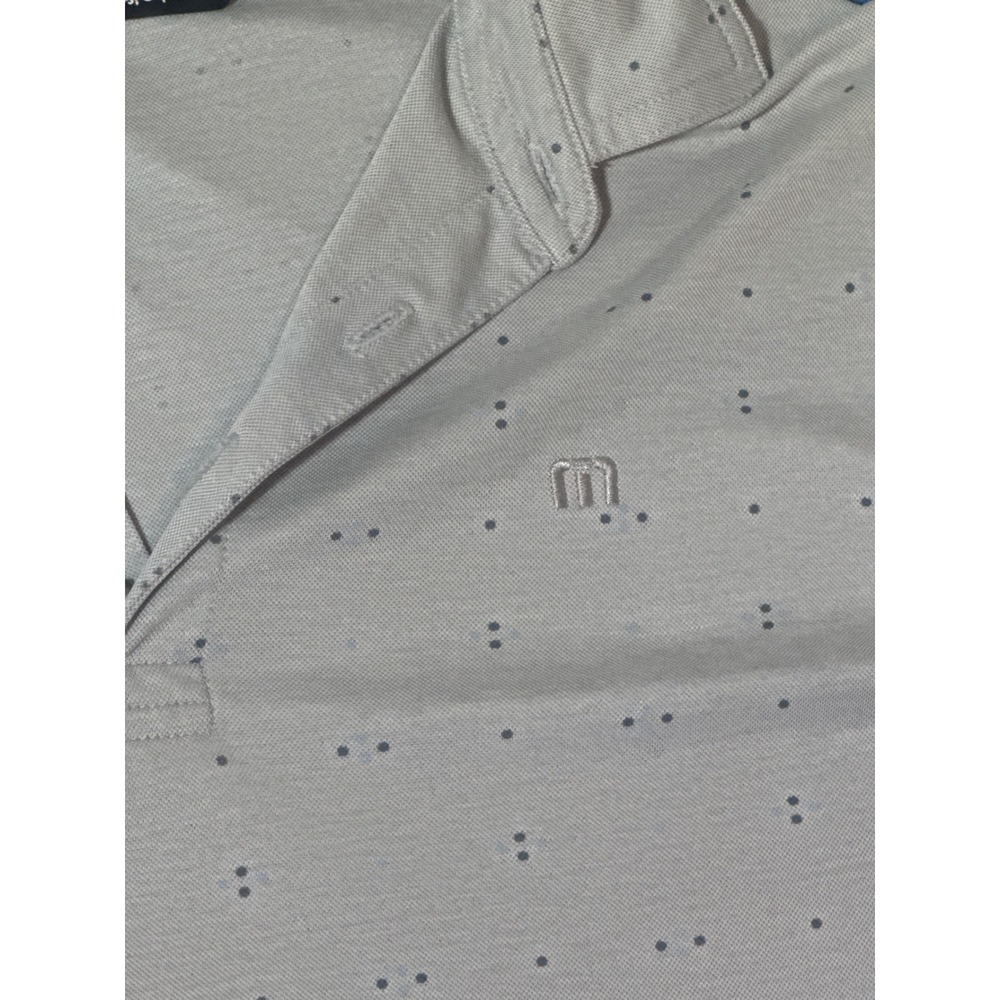 TravisMathew Mens Gray Geometric Dot Performance Golf Polo Shirt Size Medium - Picture 3 of 6